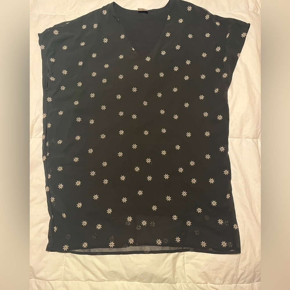 Anthropologie By Together Celestial Embroidered Tunic Dress Pockets Sz S Black